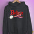 Believe Lesbian Pride Jingle Bell Hoodie - Dark Grey Heather